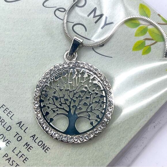 To My Niece from Aunt Family Tree of Life Silver-Tone Necklace Jewelry Pendant - Picture 1 of 9